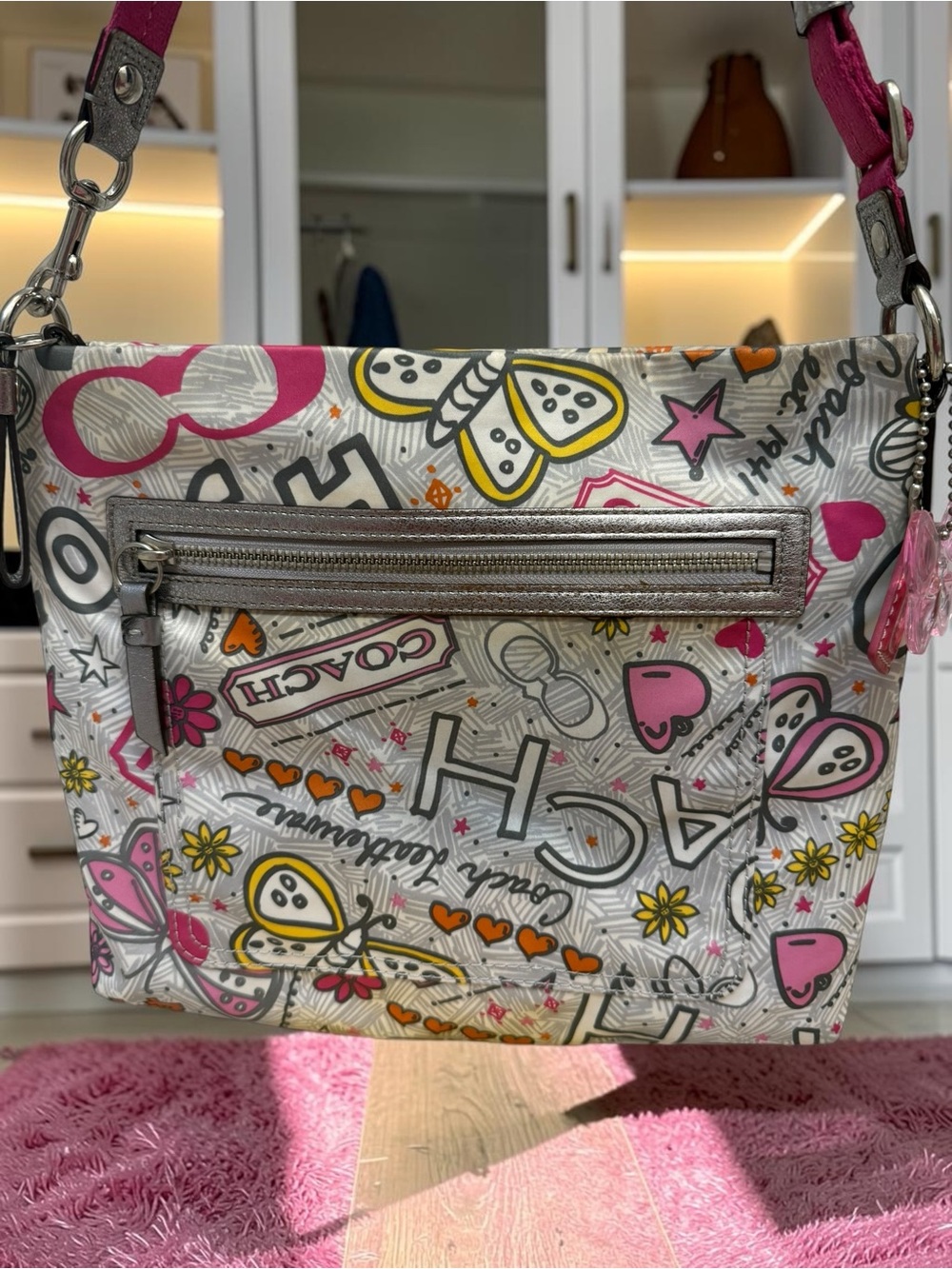 Coach Poppy Butterfly Graffiti Crossbody Bag - Rare Y2K Print - Picture 3 of 12